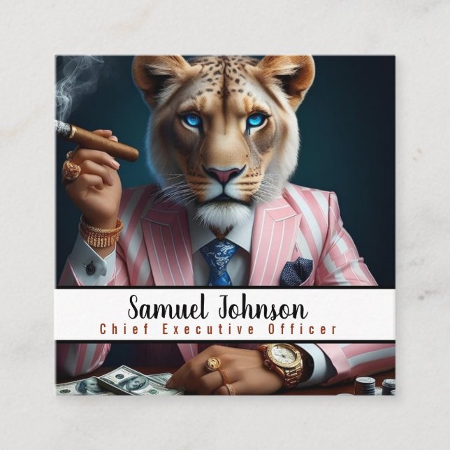 Cartão De Visita Quadrado Diretor Executivo Executivo Engraçado Executivo (Frente)