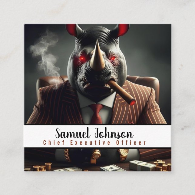 Cartão De Visita Quadrado Diretor Executivo Executivo Engraçado Executivo (Frente)