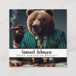 Cartão De Visita Quadrado Diretor Executivo Executivo Engraçado Executivo