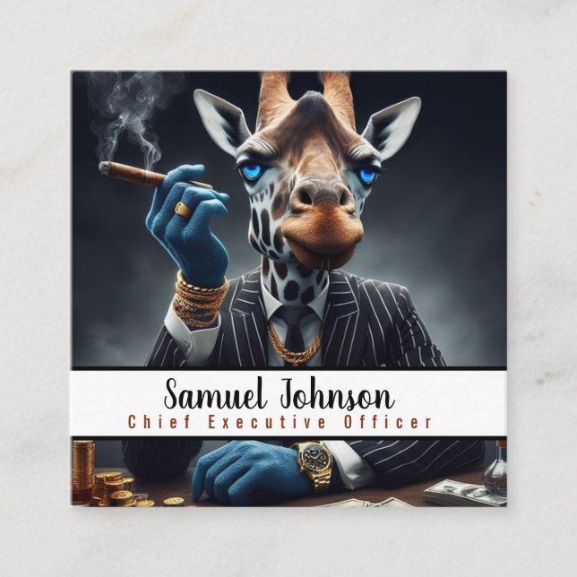 Cartão De Visita Quadrado Diretor Executivo Executivo Engraçado Executivo (Frente)