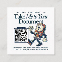 Cartão De Visita Quadrado Diversão do Código QR Público Notório de Nevada Re