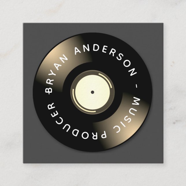 Cartão De Visita Quadrado Dj - Produtor De Música (Frente)