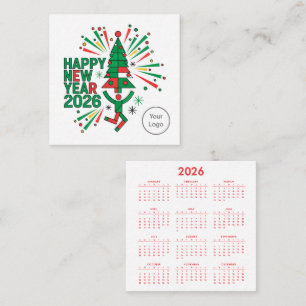 Cartão de visita Quadrado do Calendário Ano Novo 2