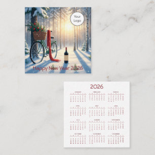 Cartão de visita Quadrado do Calendário Ano Novo 2