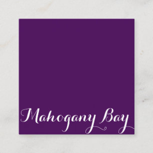 Cartão de visita quadrado do roteiro na beringela