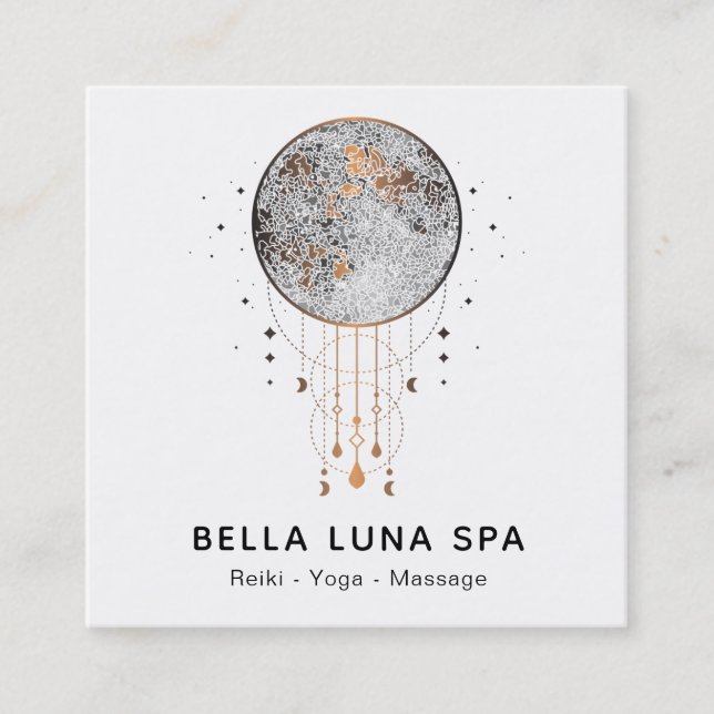 Cartão De Visita Quadrado Do Shaman cósmico da lua do *~* universo lunar (Frente)