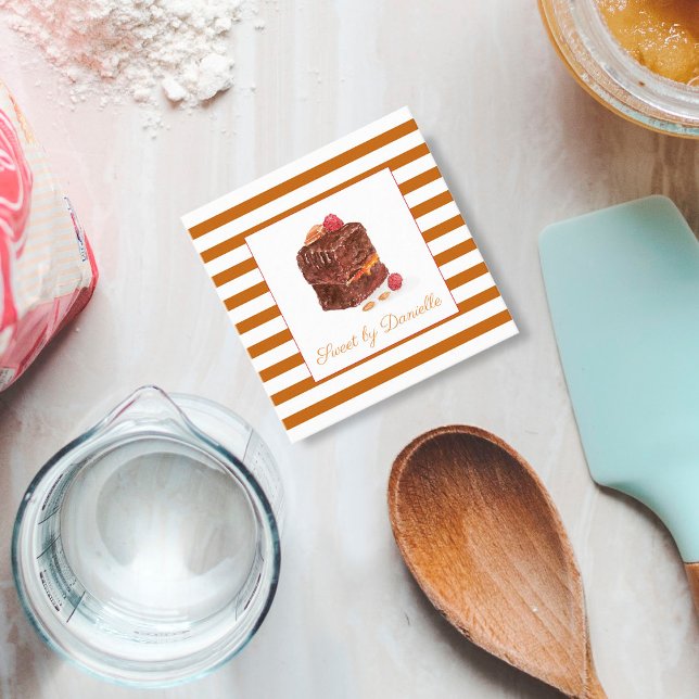 Cartão De Visita Quadrado Doces para padaria de aquarelas (Criador carregado)