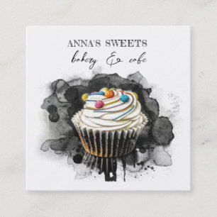 Cartão De Visita Quadrado *~* Docinho Compro Bakery QR Social Media