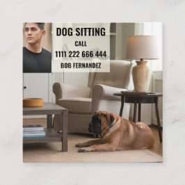 Cartão De Visita Quadrado Dog Sitter Service