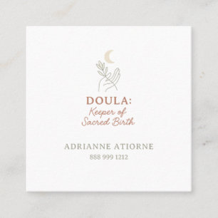 Cartão De Visita Quadrado Doula simples e elegante minimalista