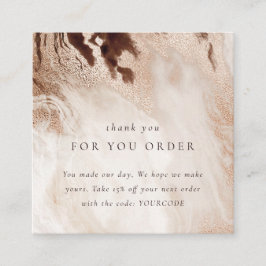 Cartão De Visita Quadrado Dourada Agitação Da Glitter Obrigado Pelo Desconto