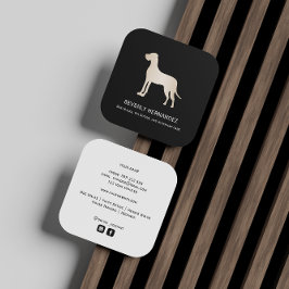 Cartão De Visita Quadrado Dourado Grande Dane Dog Walker Trainer