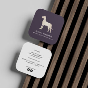 Cartão De Visita Quadrado Dourado Grande Dane Dog Walker Trainer