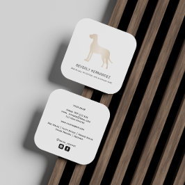 Cartão De Visita Quadrado Dourado Grande Dane Dog Walker Trainer