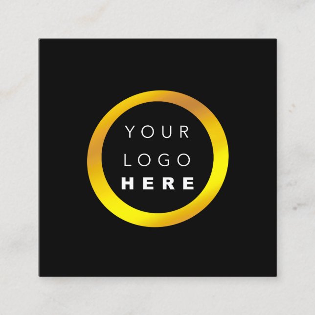 Cartão De Visita Quadrado Dourado Luminoso Profissional Mínimo Moderno (Frente)