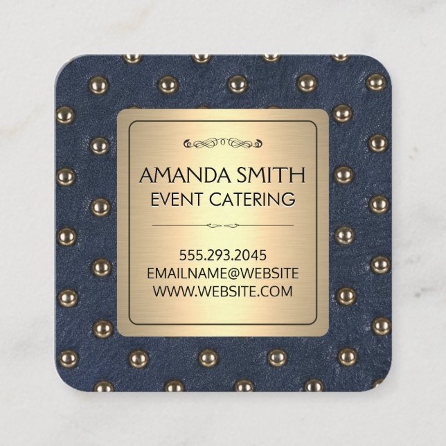 Cartão De Visita Quadrado Dourado metálico | Antecedentes De Ufolsteridade D (Frente)