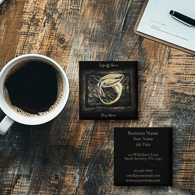 Cartão De Visita Quadrado Dragão de Nó Celular (Criador carregado)