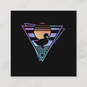 Cartão De Visita Quadrado Duck Retro 80s EDM Synthwave Gift-Shirt