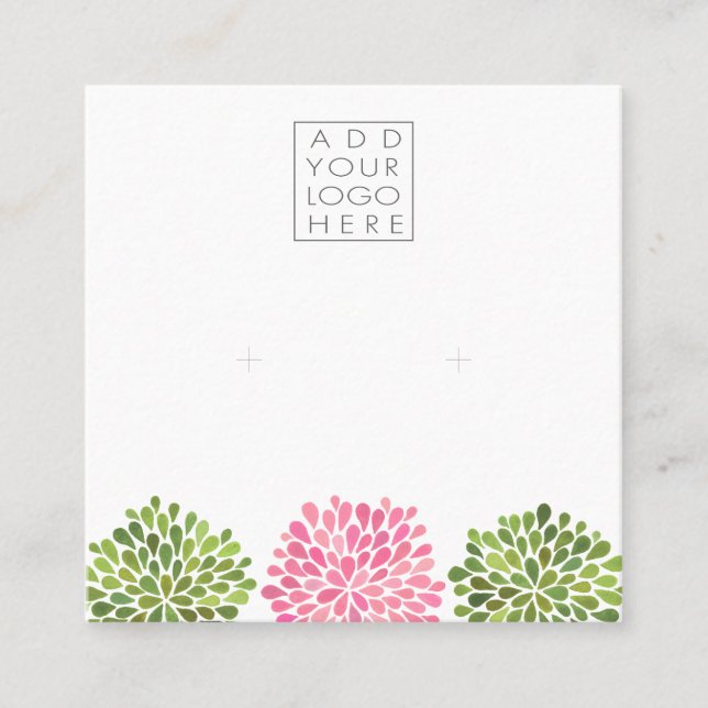 Cartão De Visita Quadrado Earrings Backing Cards Add Your Own Logo (Frente)