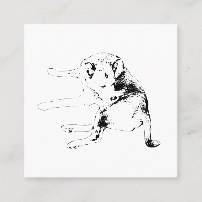 Cartão De Visita Quadrado Easy Pup Welcome (Frente)