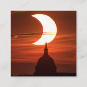 Cartão De Visita Quadrado Eclipse Solar 2021