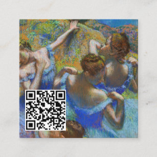 Cartão De Visita Quadrado Edgar Degas - Dançarinos Azuis - Código QR