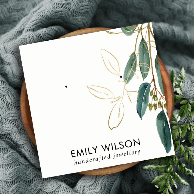 Cartão De Visita Quadrado EDIÇÃO B DO ESTUDO DE ANULAÇÃO EUCALYPTUS VERDE Do (Criador carregado)