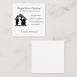 Cartão De Visita Quadrado Editable House Cleaning Business Card