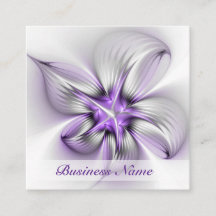 Elegância Floral Arte Fractal Violeta Abstrata Mod