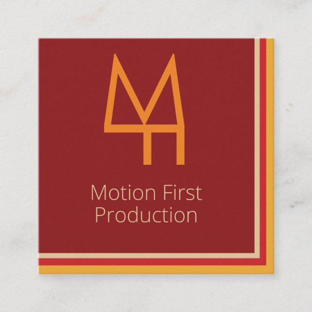 Cartão De Visita Quadrado Elegância Simples Colorida (Frente)