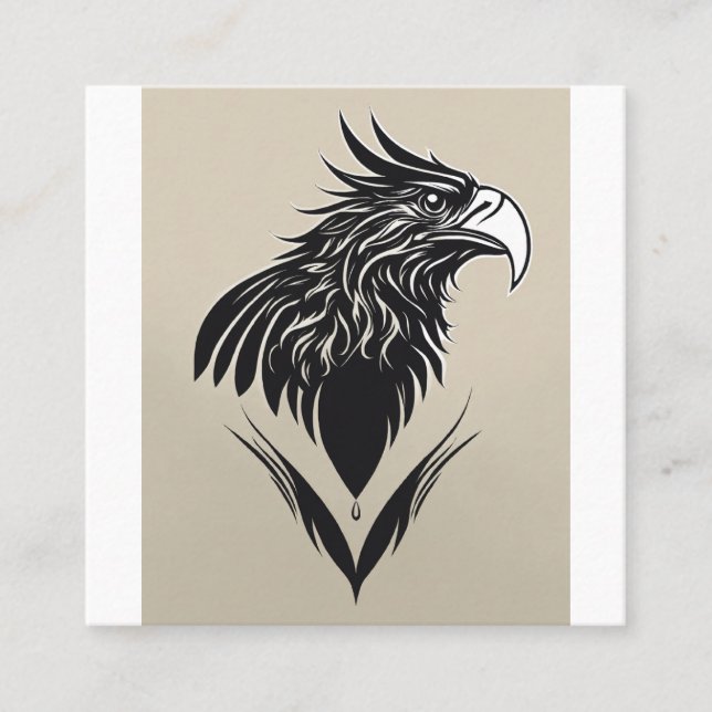 Cartão De Visita Quadrado Elegant Eagle Logo Business Card | Modern Professi (Frente)