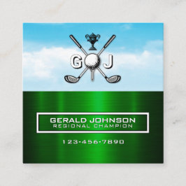 Cartão De Visita Quadrado Elegant Golfer Business Card Design