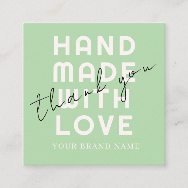 Cartão De Visita Quadrado Elegant Minimalist Typography Olive Simple Square (Frente)