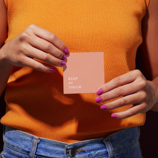 Cartão De Visita Quadrado Elegant Minimalist Typography Simple Orange