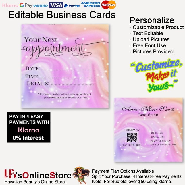 Cartão De Visita Quadrado Elegant Swirly Sparkle Appointment Beautician  (Elegant Swirly Sparkle Appointment Beautician Square Business Card.)