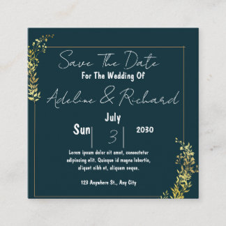 Cartão De Visita Quadrado Elegant Wedding Invitation – Classic & Romantic Ce