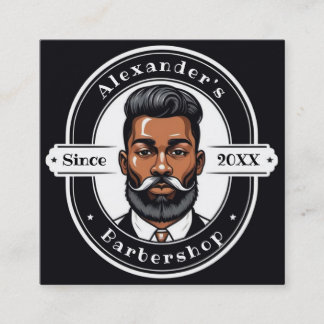 Cartão De Visita Quadrado Elegante Afro-Americano Personalize