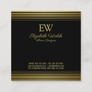 Cartão De Visita Quadrado Elegante Design Moderno Minimalista com Linhas em 