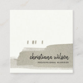 CARTÃO DE VISITA QUADRADO ELEGANTE FAUX SILVER BLACK STROKE CALLIGRAPHY