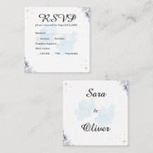 Elegante Floral Aquarela Azul
