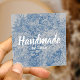 Cartão De Visita Quadrado Elegante Floral Azul de Presente Feita à Mão (Criador carregado)