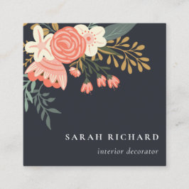 Cartão De Visita Quadrado Elegante Laranja Esbranquiçado Esbranquiçado Ambro