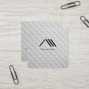Cartão De Visita Quadrado Elegante Moderno Logotipo Clássico Marfim Branco