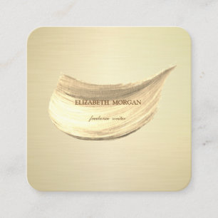 Cartão De Visita Quadrado Elegante Na moda Simples, Faux Dourado Traço do Pi