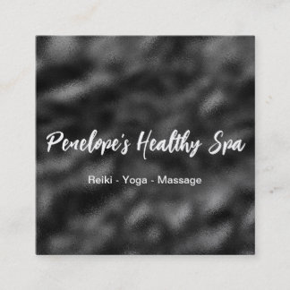 Cartão De Visita Quadrado Elegante, preto e branco, minimalista