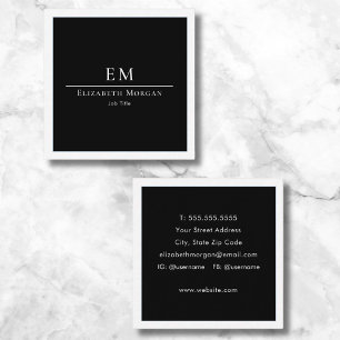 Cartão De Visita Quadrado Elegante Profissional Símbolo Simples Minimalista