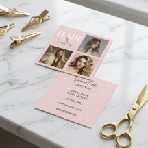 Elegante Rosa Script 3 Foto Cabelereiro