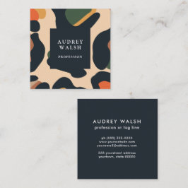 Cartão De Visita Quadrado Elegante Safari Animal Skin Leopard spot Girly