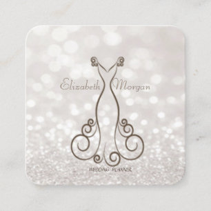 Cartão De Visita Quadrado Elegante Sofisticado Moderno Brilhante Bokeh, Vest
