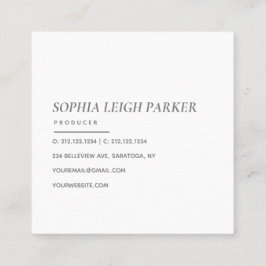 Cartão De Visita Quadrado Elegante | Tipografia moderna minimalista rosa sim